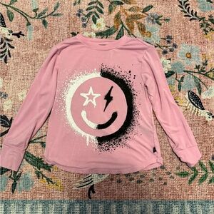 Pink Long Sleeve Shirt with Graphic Design
